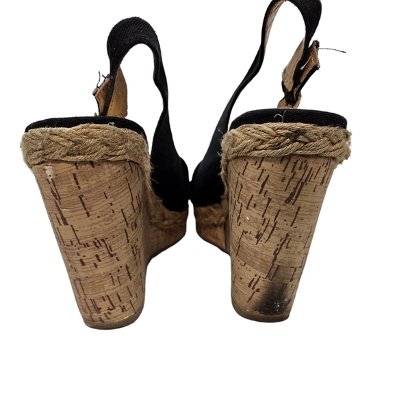 Madden Girl Elivia Peep Toe Slingback Cork Wedge Espadrille Women's Size 8.5 - Picture 4 of 14